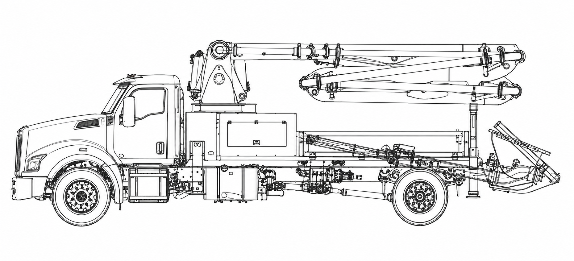 HR21-4ZR Conventional (long-nose) chassis drawing