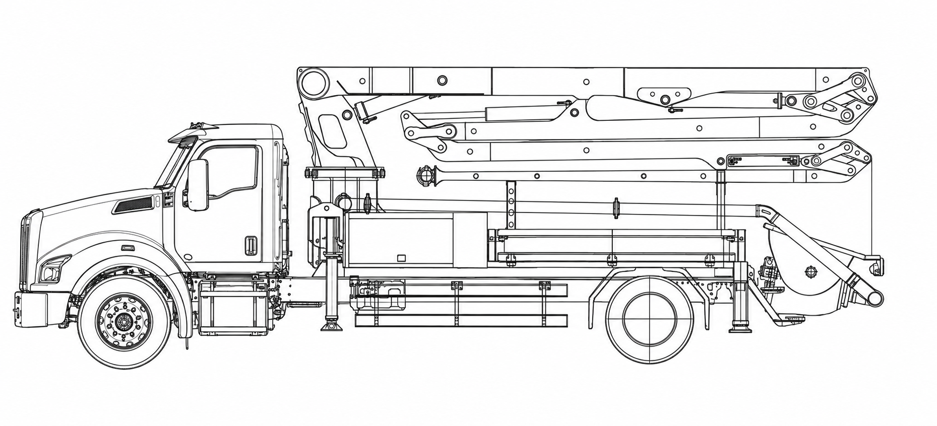 HR28-4Z Conventional (long-nose) chassis drawing