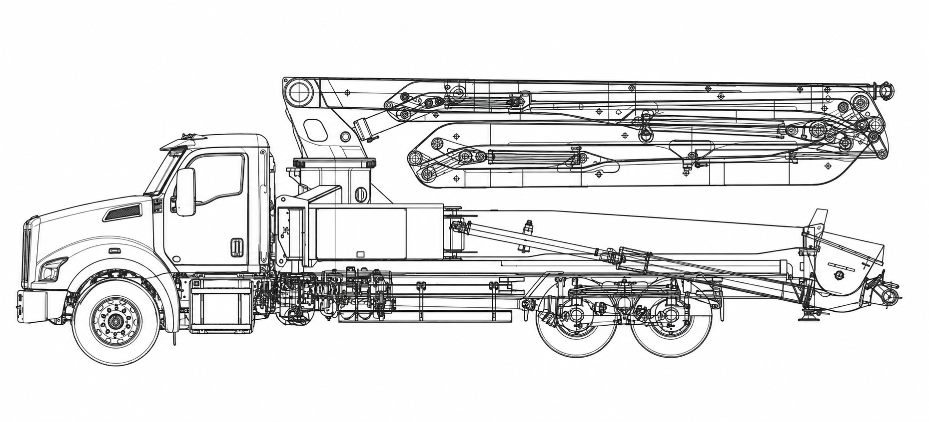HR40-5RZ Conventional (long-nose) chassis drawing
