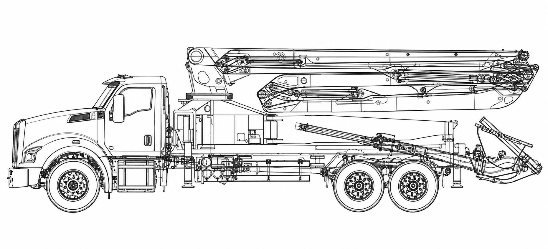 HR43-5RZ Conventional (long-nose) chassis drawing