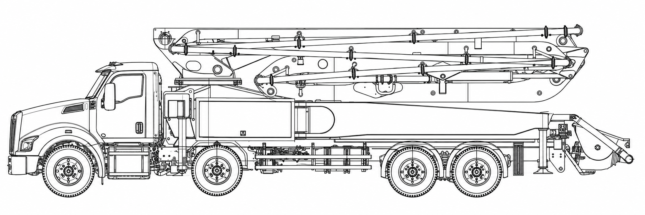HR48-5RZ Conventional (long-nose) chassis drawing